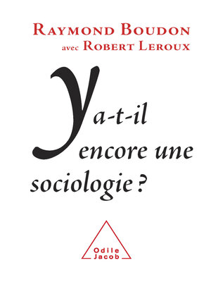 cover image of Y a-t-il encore une sociologie ?